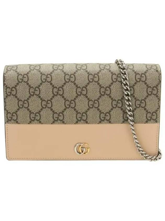 GG Marmont Chain Supreme Long Wallet Light Beige Ebony - GUCCI - BALAAN 2