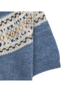 Triomphe Fair Isle Wool Knit Top Light Blue - CELINE - BALAAN 7