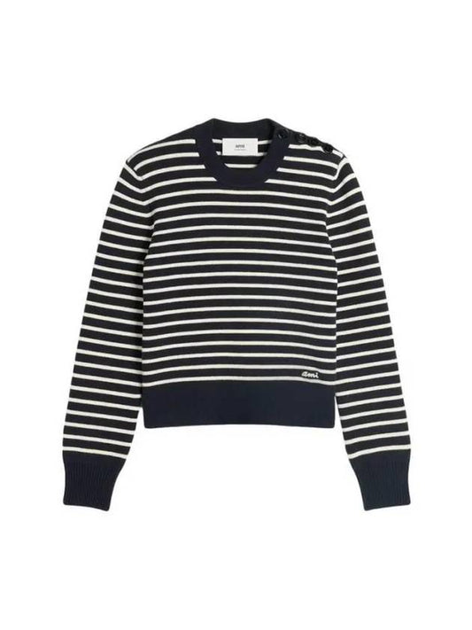 Striped cotton wool knit HKS039 KN00614023 - AMI - BALAAN 1