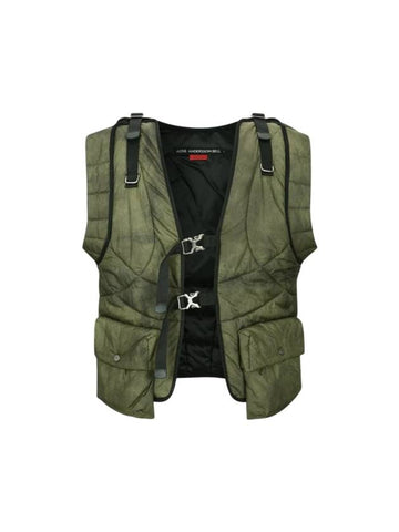 Marble Print Padded Vest Green - ANDERSSON BELL - BALAAN 1