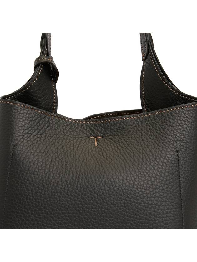 Logo Mini Leather Tote Bag Black - TOD'S - BALAAN 11