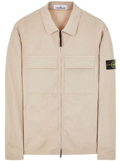 Wappen Patch Double Pocket Cotton Zip-Up Jacket Beige - STONE ISLAND - BALAAN 2