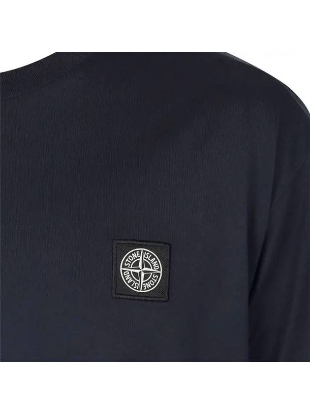 Logo Patch Short Sleeves T-Shirt Navy - STONE ISLAND - BALAAN 4