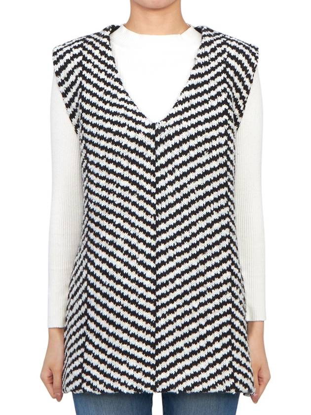 Chevron Knit Sleeveless Black White - JW ANDERSON - BALAAN 4