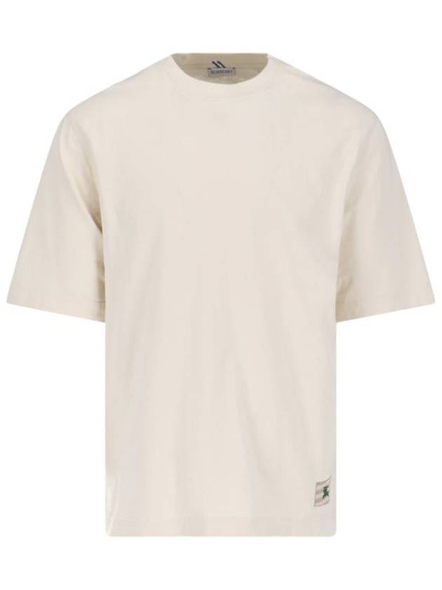 Cotton Short Sleeve T-Shirt Ivory - BURBERRY - BALAAN 2