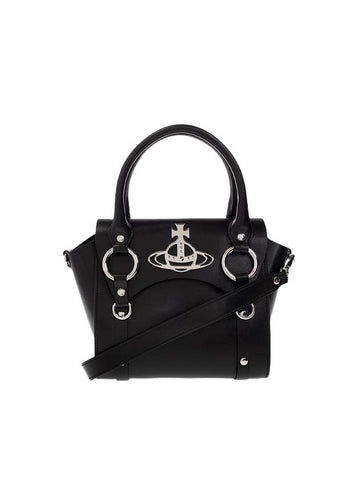 Women's Betty Logo Patch Small Tote Bag Black - VIVIENNE WESTWOOD - BALAAN 1