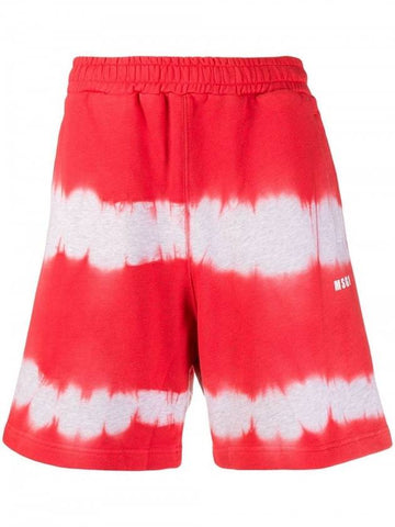 Men's Tie Dye Bermuda Shorts Red - MSGM - BALAAN 1