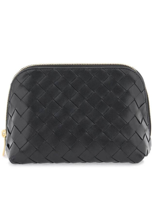 Intrecciato Calfskin Pouch Black - BOTTEGA VENETA - BALAAN 2