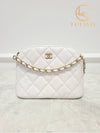 Used luxury goods Lewis It White caviar classic half moon chain mini bag - CHANEL - BALAAN 1