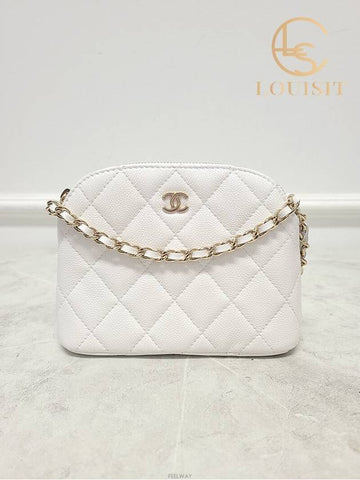 Used luxury goods Lewis It White caviar classic half moon chain mini bag - CHANEL - BALAAN 1