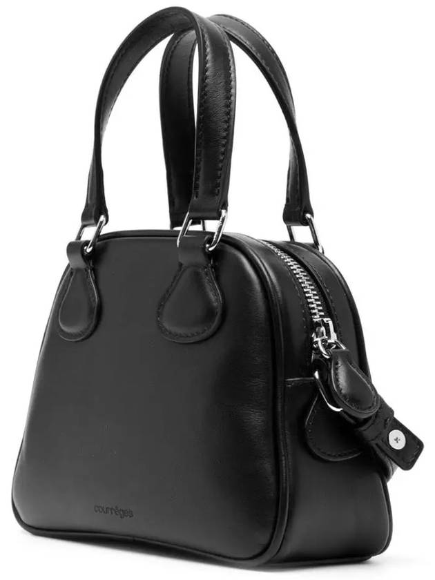 Mini Leather Bowling Cross Bag Black - COURREGES - BALAAN 4