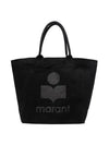 Women's Yenky Glitter Logo Tote Bag Black - ISABEL MARANT - BALAAN 1