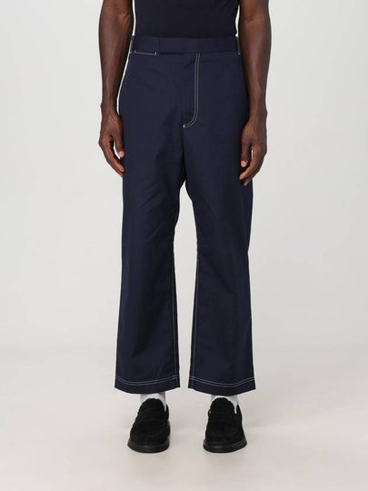 Mid rise tailored straight pants navy - THOM BROWNE - BALAAN 2