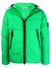 Garment Dyed Crinkle Reps Down Padded Bright Green - STONE ISLAND - BALAAN 3