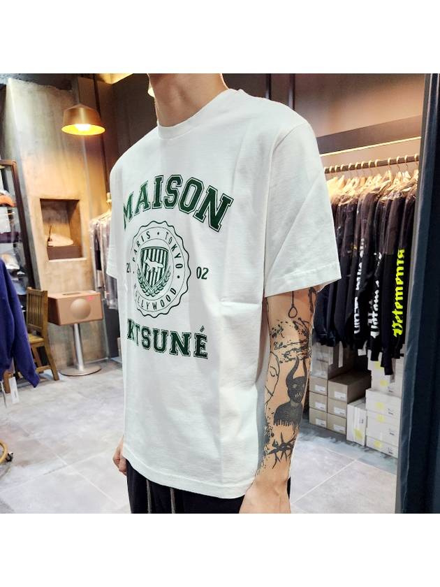 Varsity Comfort Cotton Short Sleeve T-Shirt White - MAISON KITSUNE - BALAAN 4