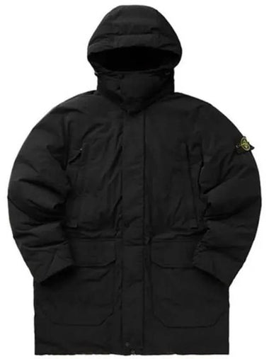 Wappen Patch Micro Twill Down Long Jumper Black Men s Jacket 270312 - STONE ISLAND - BALAAN 1