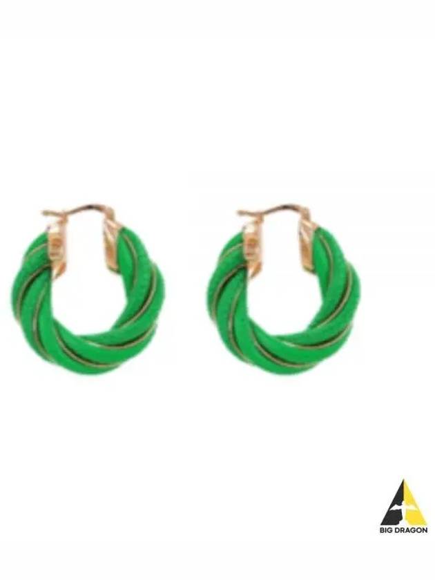 Twisted Hoop Earrings Green - BOTTEGA VENETA - BALAAN 2