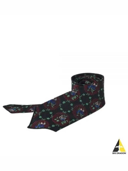 Neck Tie Black Polyester Floral Jacquard 24S1H006 OR412 KT042 - ENGINEERED GARMENTS - BALAAN 1