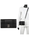 Women's Detachable Strap Quilted Leather Lola Cross Bag Black Palladium - BURBERRY - BALAAN 2