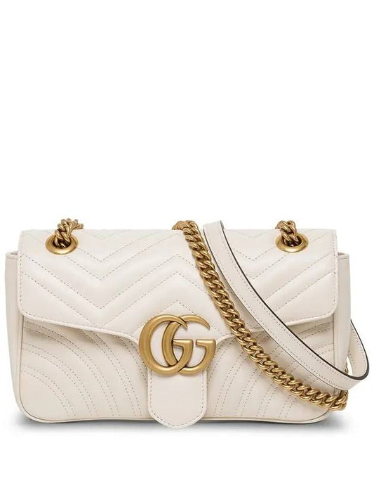 GG Marmont Matelasse Small Shoulder Bag White - GUCCI - BALAAN 1