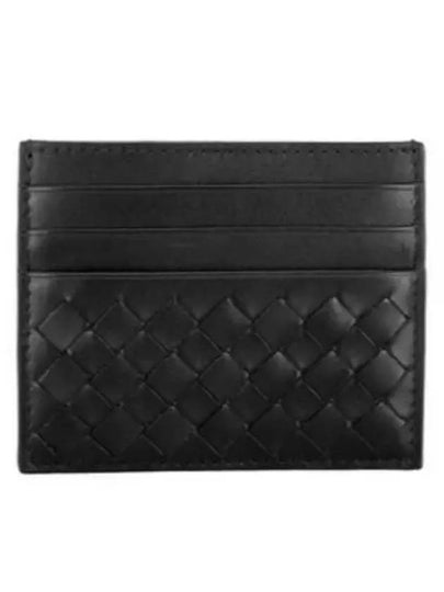 Intrecciato Weaving Card Wallet Black - BOTTEGA VENETA - BALAAN 2