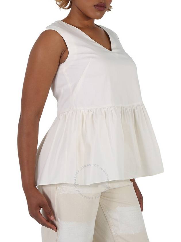 Max Mara Weekend Ladies Nebbie White Peplum Blouse, Brand Size 38 (US Size 4) - MAX MARA - BALAAN 3