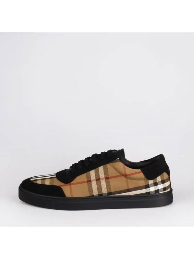 Vintage Check Cotton Suede Low Top Sneakers Brown - BURBERRY - BALAAN 2