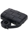 Small Lambskin Leather Cassette Crossbag Black - BOTTEGA VENETA - BALAAN 5