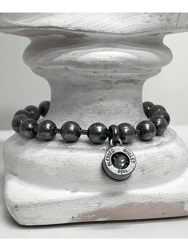 Ball Chain Bulletback 9mm Bracelet Dark Silver - BLESSED BULLET - BALAAN 2