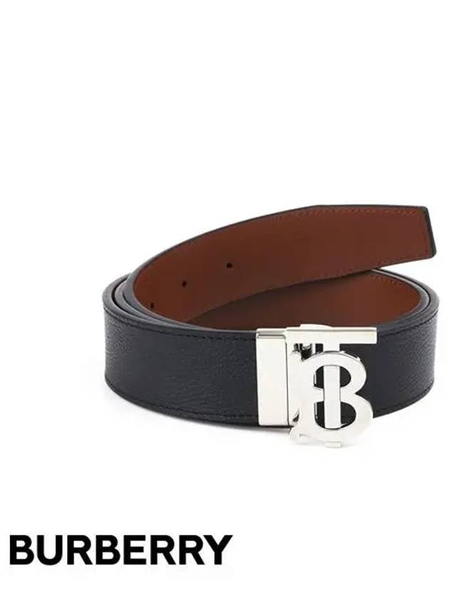 Reversible Monogram Leather Belt Black - BURBERRY - BALAAN 2