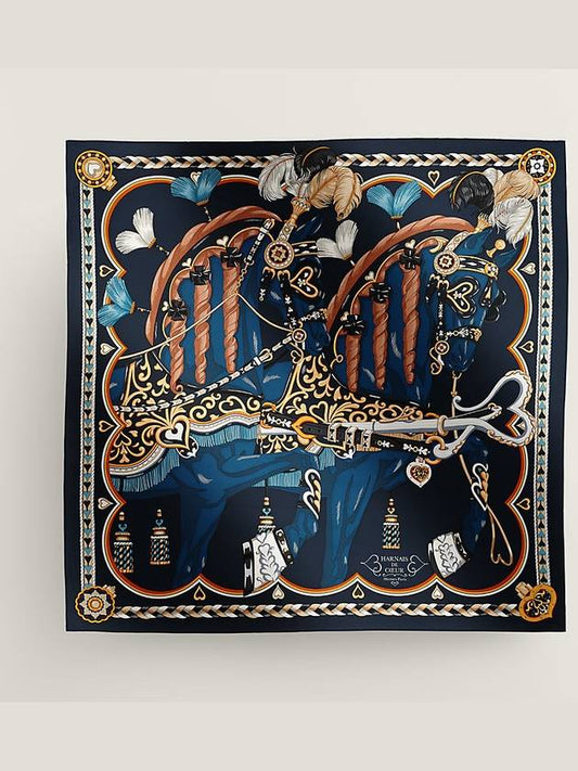 Harnais De Coeur Silk 90 Scarf Marine - HERMES - BALAAN 2