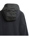 Garment Dyed One-Pocket Cotton Zip Up Hoodie Black - TEN C - BALAAN 6