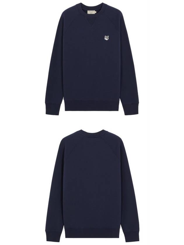 Grey Fox Head Patch Classic Sweatshirt Navy - MAISON KITSUNE - BALAAN 5