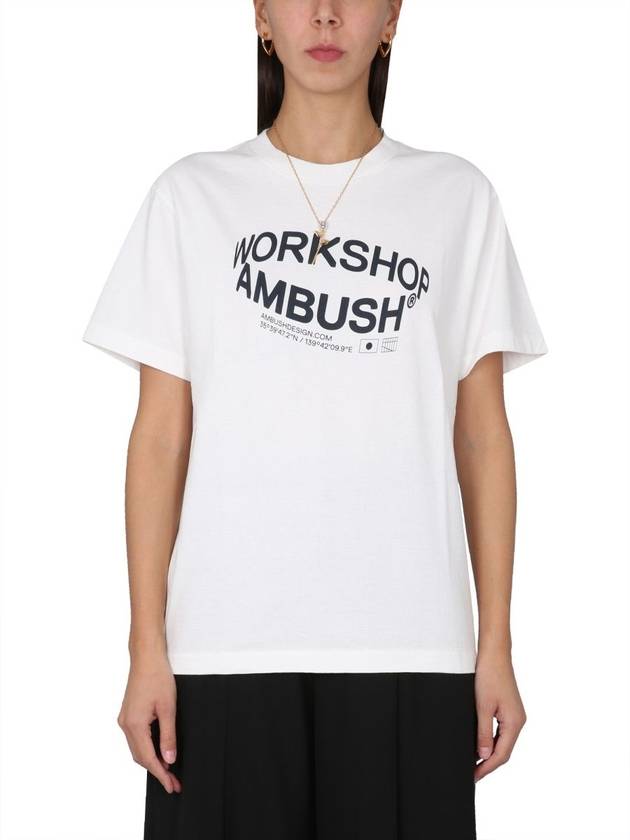 Workshop Logo Printing Short Sleeve T-Shirt White - AMBUSH - BALAAN 3