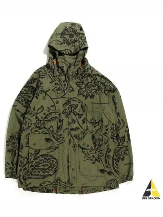 Atlantic Parka Olive Floral Print Ripstop MP192 CT243 - ENGINEERED GARMENTS - BALAAN 1