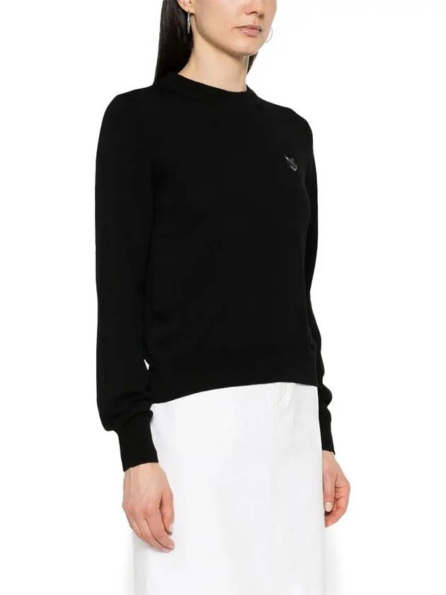 Bold Fox Head Wool Knit Top Black - MAISON KITSUNE - BALAAN 4