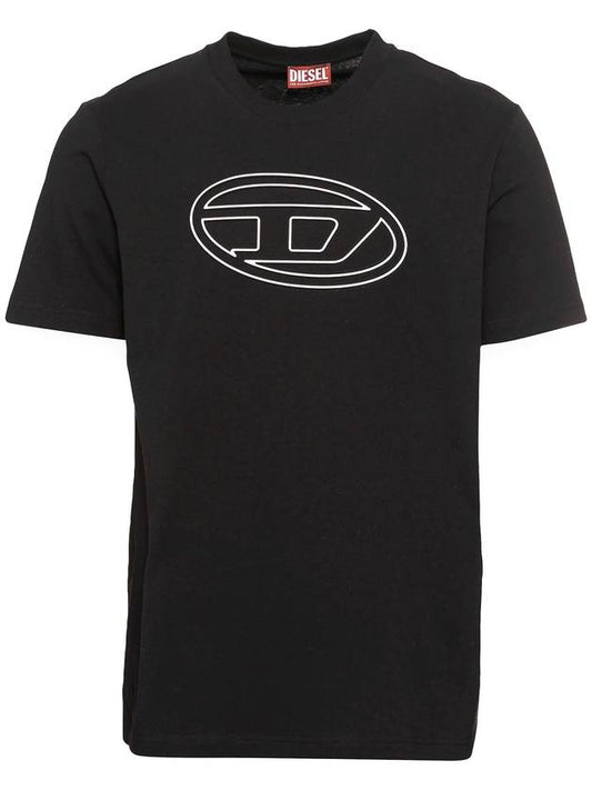 D Logo Short Sleeve T-Shirt Black - DIESEL - BALAAN.