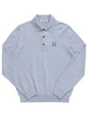 Fox Motif Knitted Polo Shirt Light Blue - MAISON KITSUNE - BALAAN 5