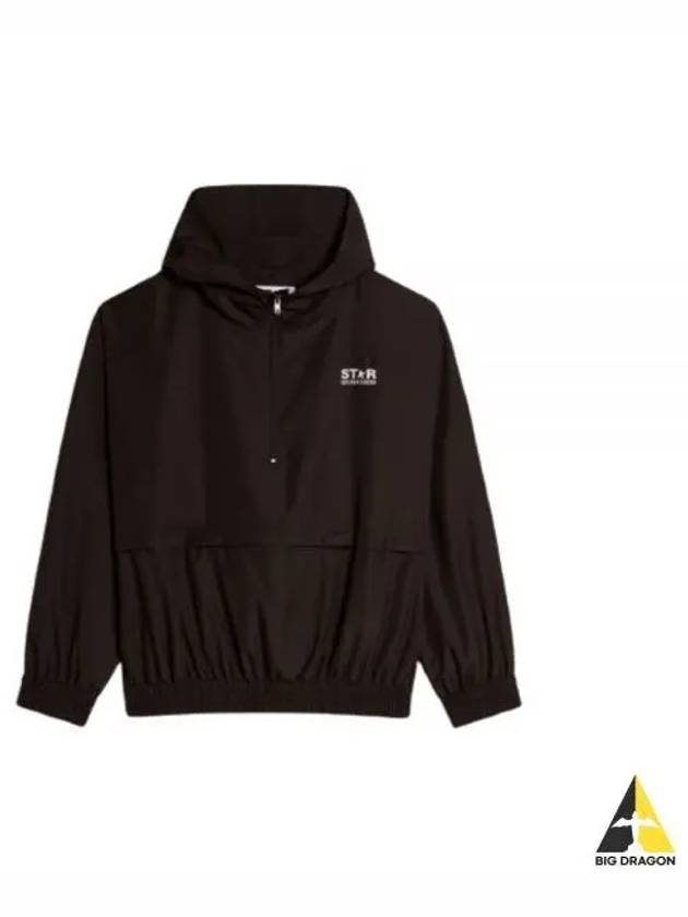 Men's Back Logo Hooded Windbreaker Black - GOLDEN GOOSE - BALAAN 2