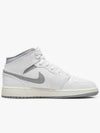 Air Jordan 1 Mid High Top Sneakers White Stealth - NIKE - BALAAN 3