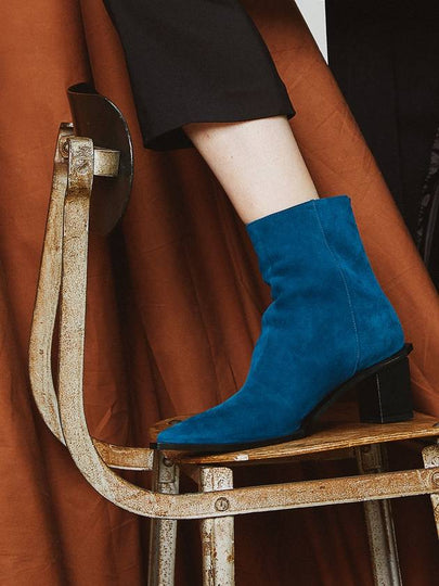 Black Label Basic Suede Boots Blue - COMMEGEE - BALAAN 2