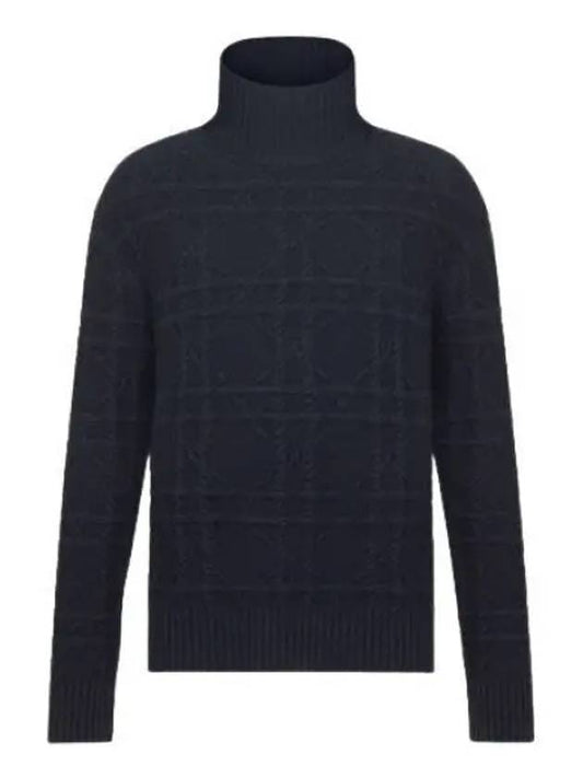 Cashmere Logo Knit Turtleneck Navy - DIOR - BALAAN 2