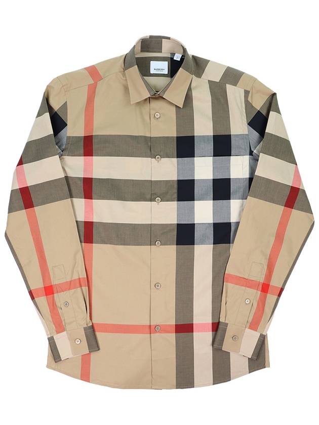 Check Cotton Long Sleeve Shirt Archive Beige - BURBERRY - BALAAN 2