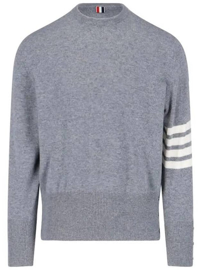 Diagonal Classic Cashmere Knit Top Light Grey - THOM BROWNE - BALAAN 2