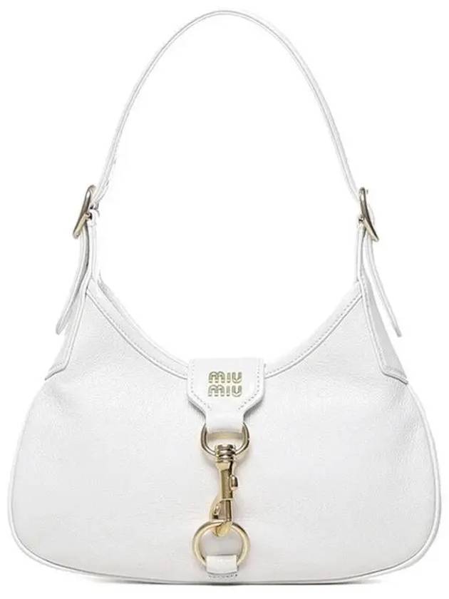 Madras Leather Hobo Shoulder Bag White - MIU MIU - BALAAN 2