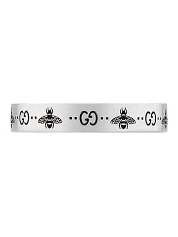 GG Bee Engraved Thin Ring Silver - GUCCI - BALAAN 1