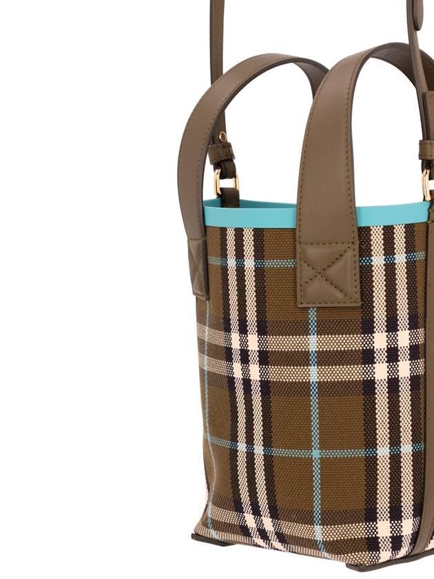 Mini London Check Tote Bag Olive - BURBERRY - BALAAN 4