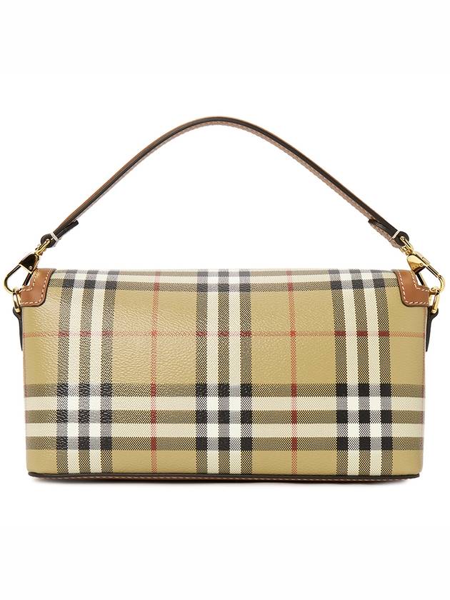 Women's Check Leather Top Handle Shoulder Bag Beige - BURBERRY - BALAAN 5