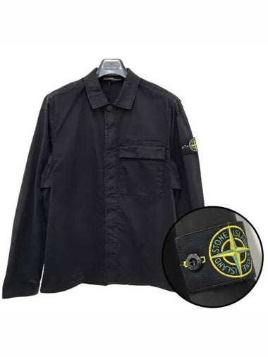 Logo Patch Supima Cotton Overshirt 39126387 270436 1095831 - STONE ISLAND - BALAAN 1