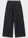 Denim One Tuck Wide Pants Black - NOIRER FOR WOMEN - BALAAN 5